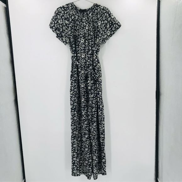 EUC Hatch The Regina Black Floral Jumpsuit Silk Blend Size Medium - Picture 2 of 7